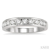 3/4 ctw Channel Set 11 Stone Round Cut Diamond Wedding Band in Platinum